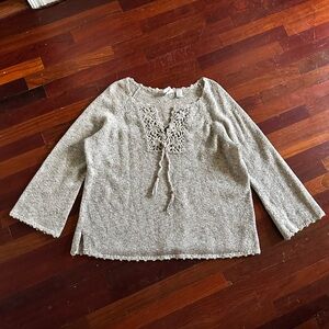 Roaman's Gray Knit Sweater